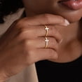 thumbnail image 3 of Dainty 2Pcs Cross Ring Set - Thin 14K Gold Plated Stackable Thumb Non Tarnish CZ Rings for Women Trendy Jewelry Size 5-10, 3 of 6