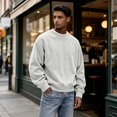 thumbnail image 5 of Mens Loose Crew Neck Pullover Long Sleeve Corduroy Casual Fashion Sweatshirt Daily Streetwear Men Everyday Outfits, 5 of 6