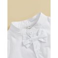 thumbnail image 5 of aturustex Toddler Baby Boys 2pcs Gentleman Outfits 0 3M 6M 12M 18M Infant Short Sleeves Shirt Romper Mock Neck Bodysuits Solid Button T-shirt Jumpsuit Summer Formal Clothes for Holiday Party, 5 of 8