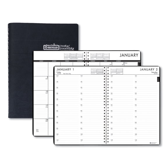 2024 House of Doolittle 7" x 10" Daily & Monthly Appointment Book Black (2896-32-24) 289632-24