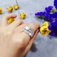 thumbnail image 3 of Plated Chunky Ring Pear Shaped Zirconia Wedding Ring For Women, 3 of 9