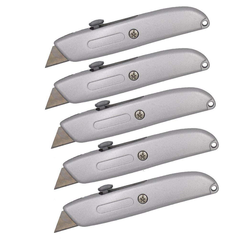 Wideskall Heavy Duty Box Cutter Retractable Blade Metal Utility Knife