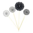 thumbnail image 1 of fastboy 4pcs Paper Fans Decoration Birthday Party Gold Cake Topper Set Colorful Round Cake Toppers, Black, 1 of 6
