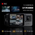 thumbnail image 4 of Dvkptbk 2-inch IPS Screen Three Lens Dash Cam 1080P HD 170 ° Wide Angle Three Recording Car Camera, Motion Tracking, Reverse Image, Gravity Sensing, Parking Monitoring Dash Cam on Clearance, 4 of 8