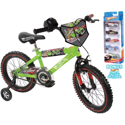16" Hot Wheels Bike W/5pk Cars