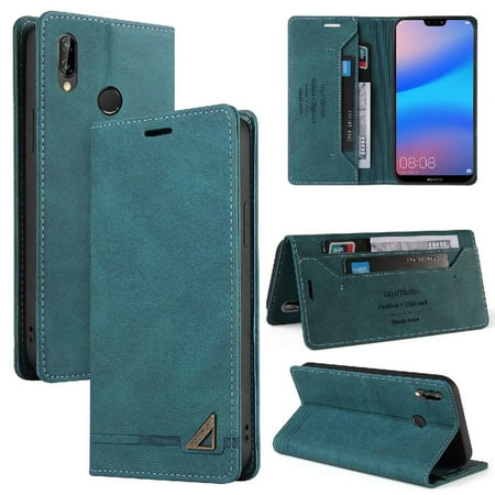 Phone Case for Huawei P20 Lite Two Card Slots Premium Leather Kickstand Premium Leather