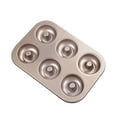 thumbnail image 1 of Steel Donut Baking Pan Set Nonstick 6 Cavity For Homemade Oven And Refrigerator Safe Kitchen Tool, 1 of 6
