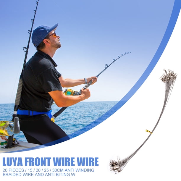20pcs lenza anti-morso filo di acciaio leader attrezzatura da pesca (20 cm argento) Ehuebsd Para estrenar