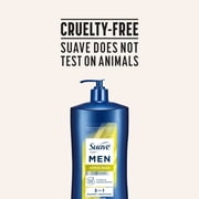 Suave Men Citrus Rush 3-in-1 Shampoo, Conditioner & Body Wash with Glycerin & Keratin, 40 OZ