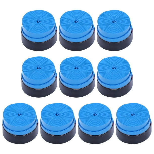 10 piezas de cinta de agarre para raqueta de tenis, repuesto para mango de raqueta, banda para el sudor Azul
