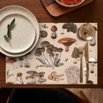 thumbnail image 4 of Brown Mushroom Specimen Beige Pattern Summer Placemats Table Placemats Set Of 6-Linen Kitchen Washable Placemats Table Mats 11.8"x17.7" Non-Slip Heat Resistant, 4 of 5