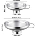 thumbnail image 2 of 2 Pcs Canning Funnel, Stainless Steel Jam Funnel, Wide Mouth Funnel, Kitchen Stainless Steel Wide Mouth Funnel Set For Transferring Liquid, Powder, Be, 2 of 5