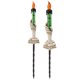 thumbnail image 4 of Luces de vela con forma de mano de esqueleto para Halloween, color verde cálido, paquete de 2, 120 mAh, brillo fantasmal de plástico, 4 of 8