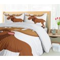 thumbnail image 5 of Ambesonne Cartoon Duvet Cover Set, Funny Moose or Elk Smiling, King, Cinnamon White, 5 of 6