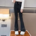 thumbnail image 4 of EnJoCho Girls' Flared Jeans Kids Denim Bootcut Pants Teen Trendy Asymmetric Lace Hem Bell Bottom Trousers Distressed Washed Jeggings Little Girl Flare Jeans, 4 of 4
