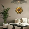 thumbnail image 5 of Wall Clock Decorative - Vintage Elegant Sunflower Print 2D Vintage Wall Clocks Battery Operated Silent Non-Ticking for Bedroom, Living Room, Kitchen, Office, Classroom, 10 Inch, 5 of 7