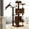 SmileMart 54.5" Double Condo Cat Tree with Scratching Post Tower, Brown