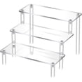 thumbnail image 1 of YYBD Acrylic Display Riser 3 Tier Clear Display Stand Rectangular Tiered Display Stand Cupcake Stand Holder Tabletop Display Riser Shelf for Figures Food Cosmetic Perfume Showcase Organizer Accessory, 1 of 5