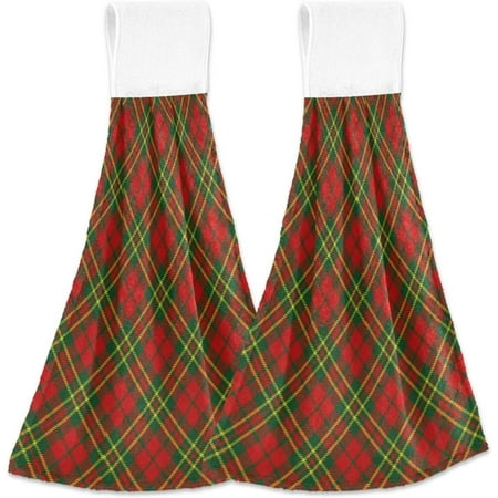 

Hyjoy Hanging Kitchen Towel 12 x 17 Inch Classic Red Square Towel Set 2 Pieces of Dry Towels for Kitchen Bathroom Laundry Room Table