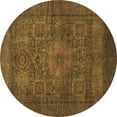 thumbnail image 1 of Ahgly Company Indoor Round Abstract Brown Modern Area Rugs, 7' Round, 1 of 4