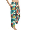thumbnail image 2 of Xecao Colorful Hawaii Palms Women's Straight Lounge Pajama Pants: The Epitome of Relaxed Sleepwear, 2 of 9