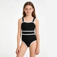 thumbnail image 2 of ZXLBBD Girls' Swimwear Striped Tummy Control One Piece Bathing Suits Casual for and Kids Youth Lightweight Summer Beachwear, 2 of 7