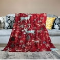 thumbnail image 2 of JEUXUS  Premium Christmas Sherpa Throw Blanket | Christmas Decoration Gift, Fleece, Plush, Warm, Cozy Reversible Microfiber Holiday Blanket | Red Reindeer -, 2 of 6