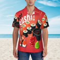 thumbnail image 4 of Lsque Sushi pattern Hawaiian Shirt for Men, Unisex Summer Beach Casual Short Sleeve Button Down Shirts-Large, 4 of 9