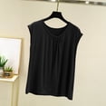 thumbnail image 5 of POIUYTR Women Summer Pajama Tank Tops Casual Loose Pleated Scoop Neck Pj Sleeveless Shirts Comfy Solid Color Loungewear Camisole, 5 of 6