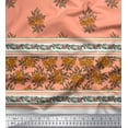 thumbnail image 2 of Soimoi Poly Georgette Fabric Stripe,Leaves & Floral Panel Print Fabric by Yard 42 Inch Wide, 2 of 2