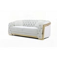 thumbnail image 2 of Modern Ivory Velvet 33"H x 90"W x 35"D Sofa with Button Tufting and Durable Construction, 2 of 10