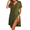 Army Green, variant on Women's Button Down Nightgown Short Sleeve Nightshirt V Neck Sleep Shirt Soft Pajamas Dress with Pockets
