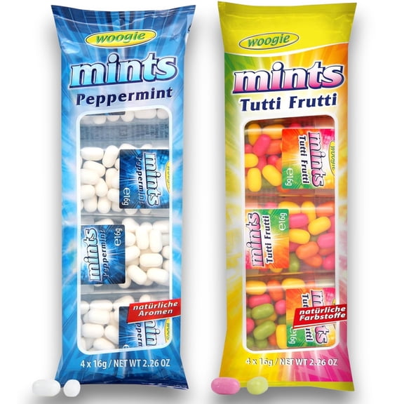 Woogie Mints variety pack - Multiple Mini Mints Packs with Fruity & Peppermint flavors for Long-Lasting Use - Portable Mint candy for Travel & Daily Use to Fresh Your Breath Anytime - 2 Pack - 2.26OZ