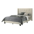 thumbnail image 4 of Home Design Evelyn King Upholstered Panel Bed Frame with Button Tufting and Wingback Design, Beige, Easy Assembly, 4 of 5