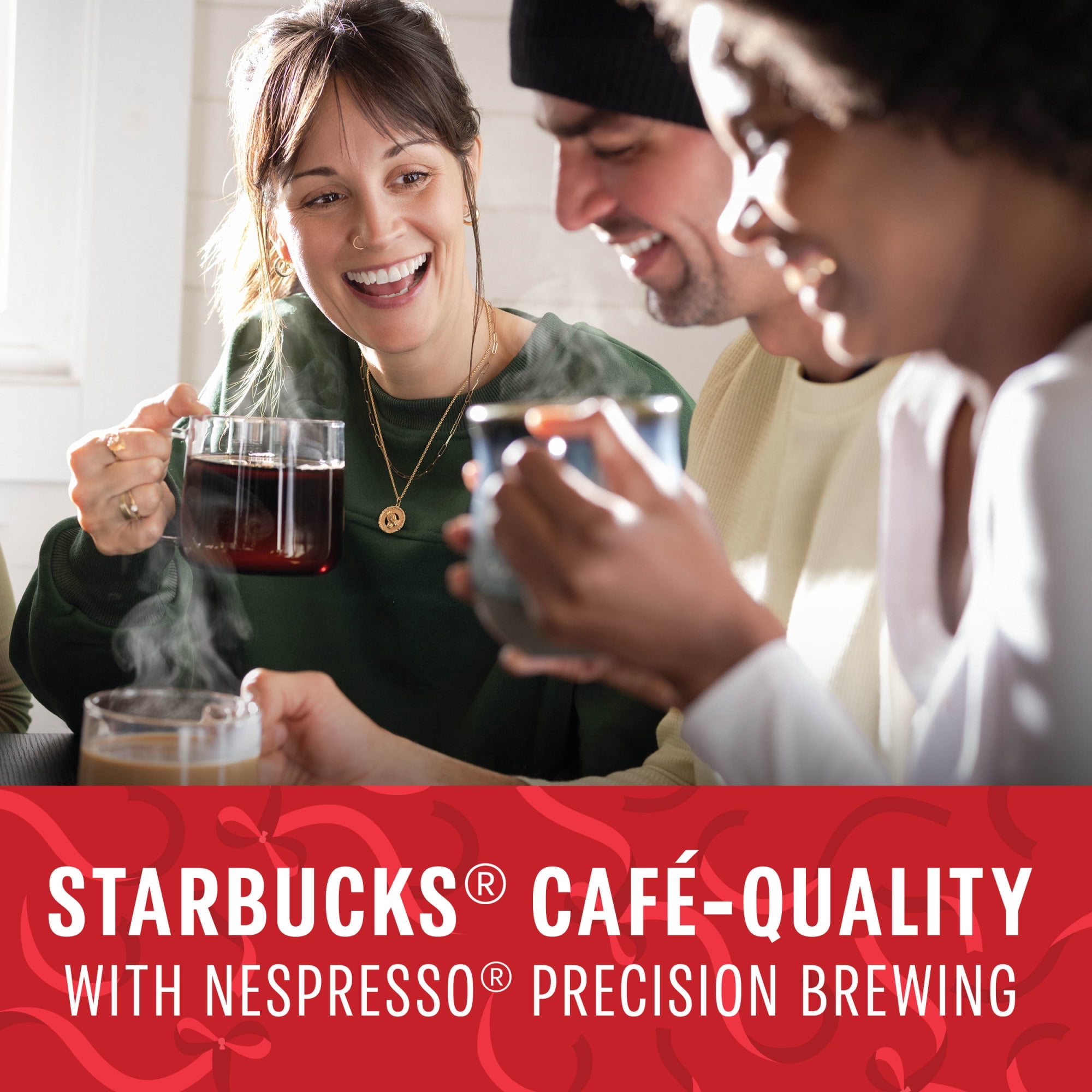 Starbucks Holiday Blend, Medium Roast Starbucks by Nespresso Vertuo Capsules, 8 Count