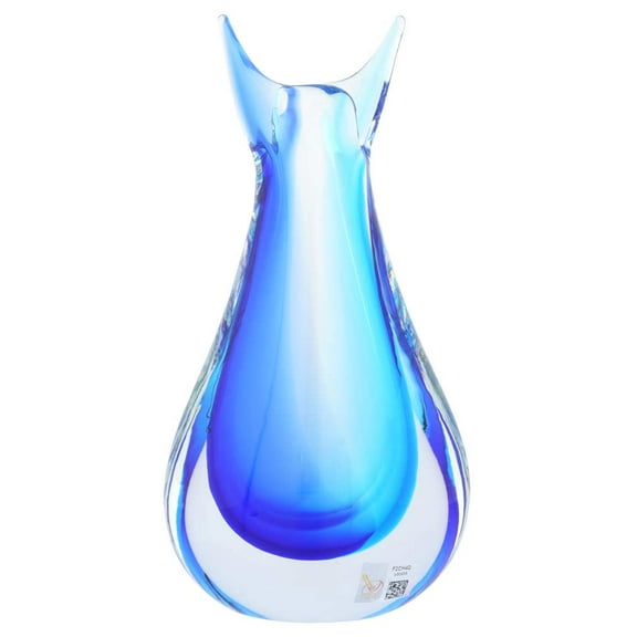 GlassOfVenice Murano Glass Sommerso Bud Vase - Aqua Blue
