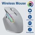 thumbnail image 4 of Ratón Inalámbrico Bluetooth 5.0 Mouse 2.4G Ratón Óptico Portátil Inalámbrico Ratones Ergonómicos para Computadora de Mano Derecha Gris, 4 of 5