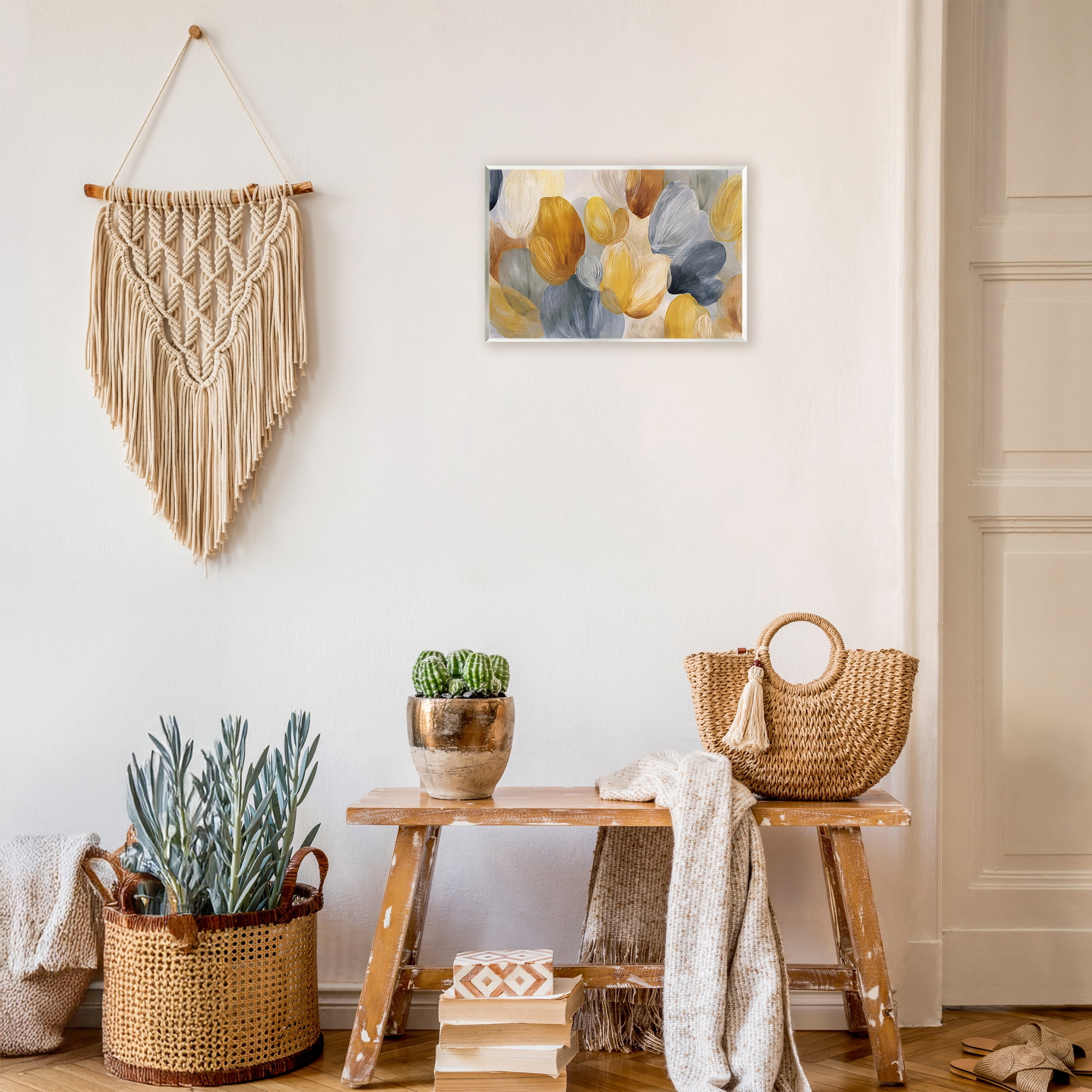 Stupell Industries Warm Oblong Layered Shapes Wall Plaque Art, design by Jacky Ngan