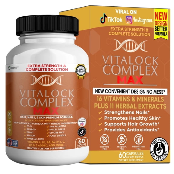 GreenVify Vitalock Complex Max – Daily Vitality & Support Supplement – Energy, Immune & Overall Health Formula