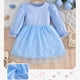 thumbnail image 3 of Vestido de cuello redondo y manga larga para niñas Vestido de cuello redondo y manga larga para niñas Falda de malla elegante Vestido de princesa elegante para niñas pequeñas Vestido de poliéster para, 3 of 7