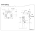 thumbnail image 5 of Kingston Brass KB252RXL Restoration 4-Inch Centerset Bathroom Faucet with Pop-Up Drain, Polished Brass, 5 of 5