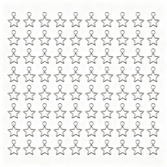 DESIGNICE Mini Metal Hollow Star Pendant Charms Beads Bulk Pentagram Charms for Necklace Earring Bracelet Keychain Jewelry Making Craft Project Christmas Decoration,100Pcs