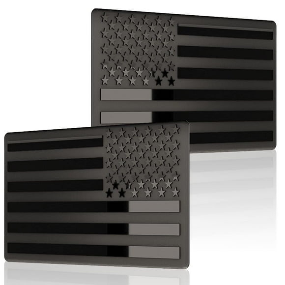 Pegatinas con estampado en 3D de metal con bandera americana completamente negra
