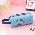 thumbnail image 1 of Estuche de lápices portátil de astronauta espacial, bolsa de papelería de dibujos animados para niños, bolsa de almacenamiento de gran capacidad, bolsa de lona para estudiantes escolares hola suerte  unisex, 1 of 2