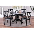 thumbnail image 7 of Sumdeal Classic Design Round Dining Room Set for 4,Medieval Style Dining Room Table with 4 Chairs Cushion Fabric Upholstery Seat，Black, 7 of 7