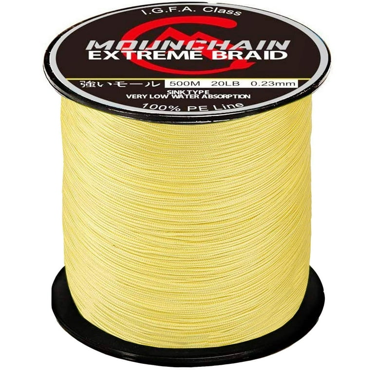 Braided Fishing Line 300M, 8 Strands Abrasion Resistant Braided Lines Super  Strong 100% PE Sensitive Fishing Line - Yellow 40LB