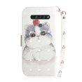 thumbnail image 2 of Case for LG K61 Cover Magnetic 3D Pattern Wallet Flip Case With Strap - Cat, 2 of 5