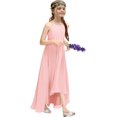 thumbnail image 3 of Drtj Junior Bridesmaid Dresses A-Line Halter High Low Dresses Chiffon for Wedding Party, 3 of 6