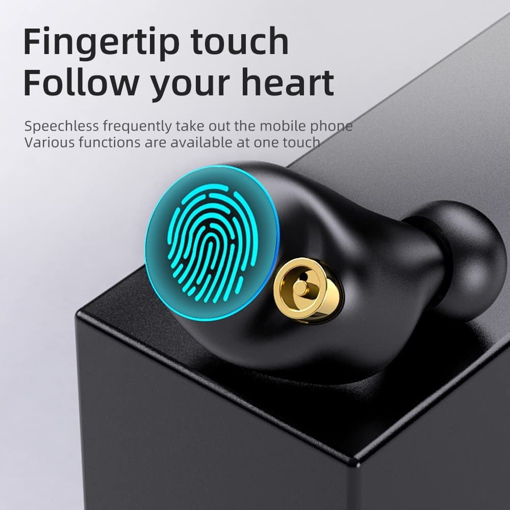 Wireless Earphones Earbuds,TWS Bluetooth 5.2 Headphones,Fingerprint Touch, Comfortable Fit for Sports, Ultra-Long Play Time, IPX7 Waterproof, Hi-Fi Earphones for Bluetooth Devices(Auto Connect)