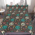 thumbnail image 1 of HAHDAXIA Skull Cute Pattern Bedding Solid Comforter Set for All Seasons,3 Pieces(1 Comforter+2 Pillowcases),Soft Microfiber Bedding Set Twin(86"x70"), 1 of 7